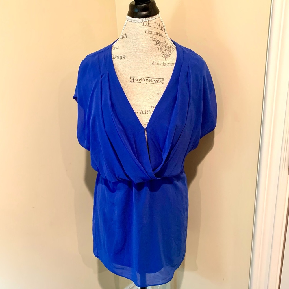 Rory Beca electric blue chiffon dress S